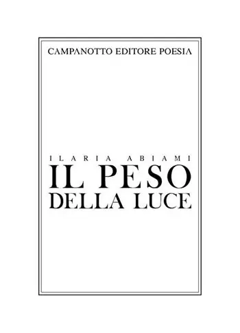 Esclusivo Il peso della luce