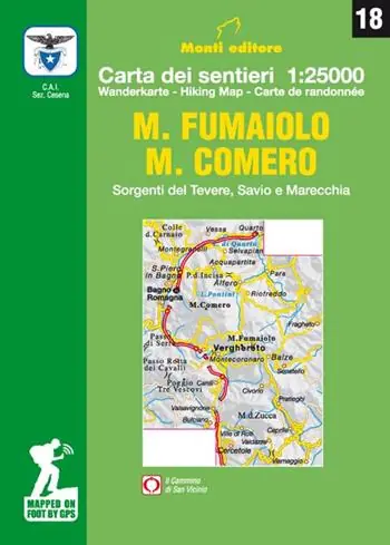 Non Perdere M. Fumaiolo. M. Comero. Sorgenti del Tevere, Savio e Marecchia. Carta dei sentieri 1 25.000