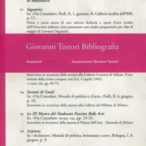 Promo Stagionale Giovanni Testori. Bibliografia