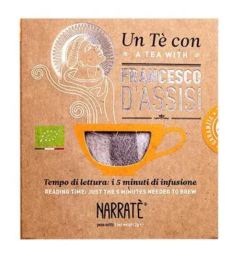 Un tè con Francesco d‘Assisi. A tea with Francesco d‘Assisi. Con Filtro di tè con blend ispirato al Cantico delle Creature Esclusivo