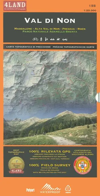 Val di Non. Carta topografica di precisione 1 25.000 n. 155. Ediz. italiana, inglese e tedesca Di Tendenza