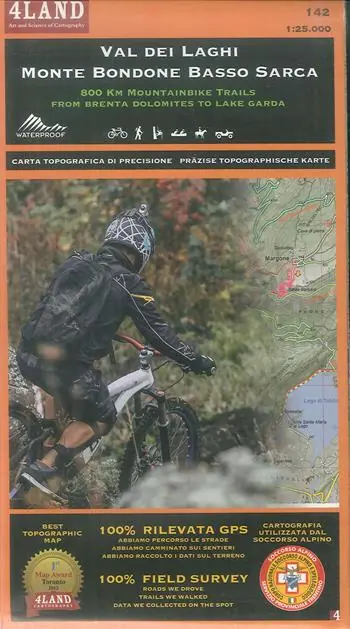 Professionale Val dei laghi. Monte Bondone. Basso Sarca. 800 km mountainbike trails from Brenta Dolomites to Lake Garda 1 25.000. Ediz. italiana, inglese e tedesca