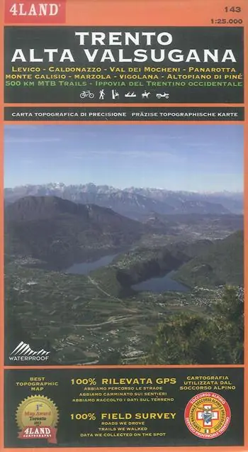 Val di Fiemme. Cavalese, Predazzo, Passo Rolle, Lagorai, Passo Manghen, Pampeago. Sentieri, punti di interesse, piste ciclabili, impanti, piste da sci. Carta topografica di precisione 1 25.000 n. 100 Ultima Occasione