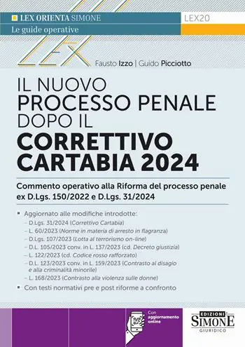 Affare Il nuovo processo penale dopo il Correttivo Cartabia 2024. Con aggiornamento online
