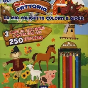 Professionale Gli animali della fattoria. La mia valigetta colora e gioca. Con adesivi. Ediz. a colori. Con pastelli