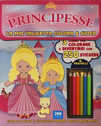 Principesse. La mia valigetta colora e gioca. Con adesivi. Ediz. a colori. Con pastelli Vendita Finale