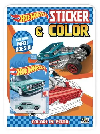 Colori in pista. Hot Wheels. Sticker & color. Ediz. a colori. Con macchinina Ultimissimo Modello