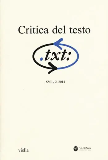 Critica del testo. Vol. 17/2 Novità