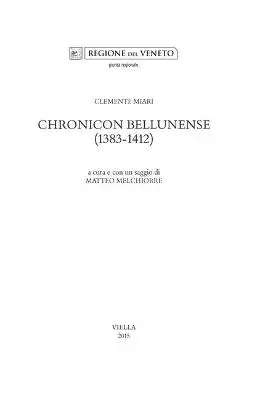 Chronicon bellunense (1383-1412) Compra Oggi Stesso