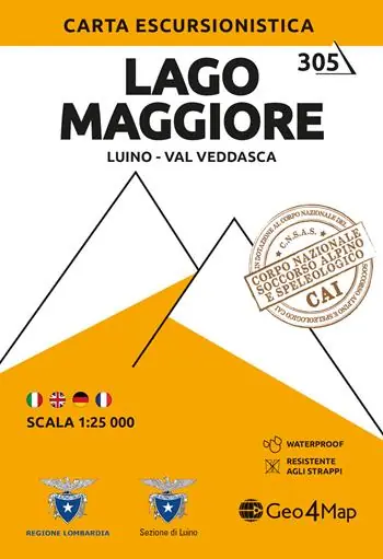 305. Lago Maggiore, Luino, Val Veddasca. Carta escursionistica 1 25.000 Scelto Dai Clienti