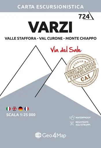 724 Varzi Valle Staffora - Val Curone - Monte Chiappo (Via del Sale). Carta escursionistica 1 25.000 Pagamento Sicuro