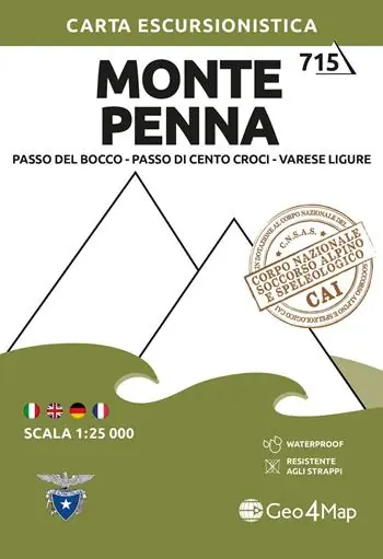 Economico 715 Monte Penna. Passo del Bocco, Passo di Cento Croci, Varese Ligure 1 25.000