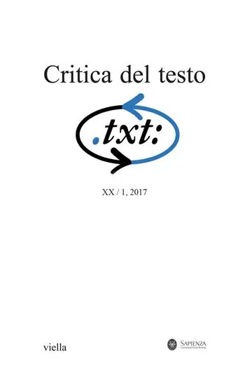 Critica del testo (2017). Vol. 20 1 Novità
