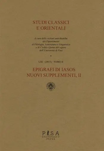 Studi classici e orientali (2015). Vol. 61 2 Ultime Pezzi