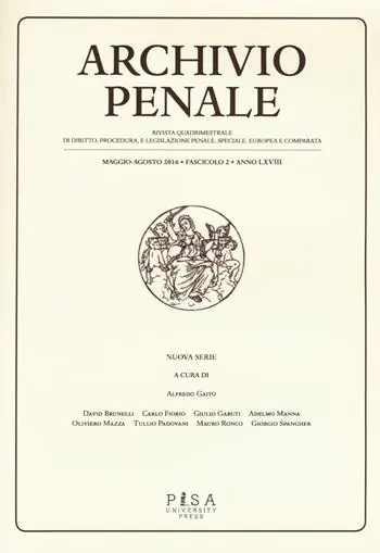 Archivio penale. Rivista quadrimestrale di diritto, procedura e legislazione penale, speciale, europea e comparata (2016). Vol. 2 Economico